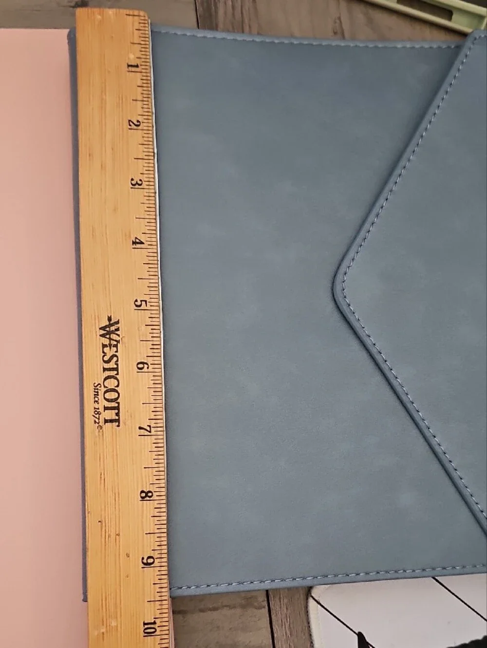New Erin Condren Slate Blue Leather Folio Notebook